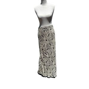 Zara Geometric Print Maxi elastic waist skirt Sz. M